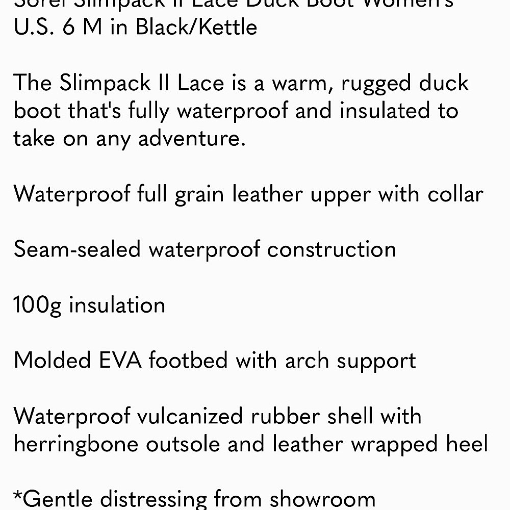 NEW Sorel Slimpack II Lace Duck Boot nib - Picture 5 of 5